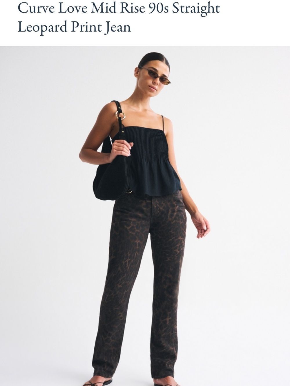 NWT curve love mid-rise Leopard Print Straight Leg Jeans cheetah long - Picture 2 of 9